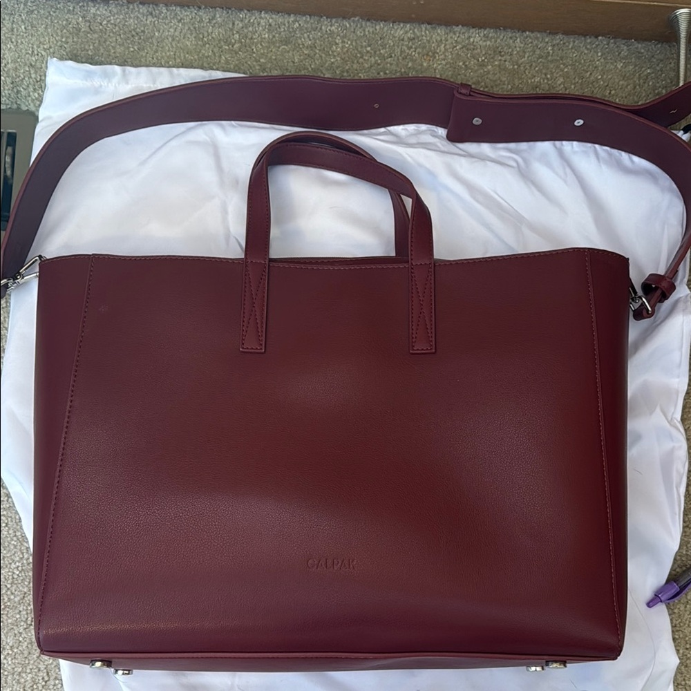 Calpak Burgundy Laptop Bag